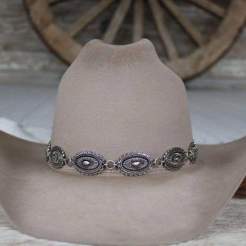 Antiqued Oval Concho Hat Band - Briscoe