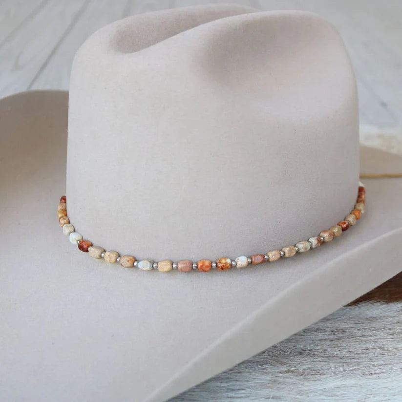Chunky Brown Jasper Stone Hat Band - Levi