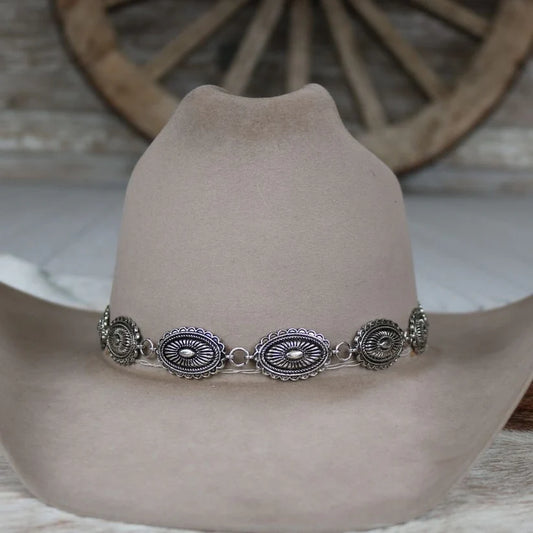 Antiqued Oval Concho Hat Band - Briscoe