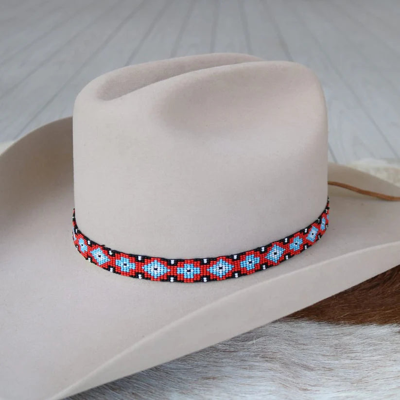Beaded Hat Band - Red River