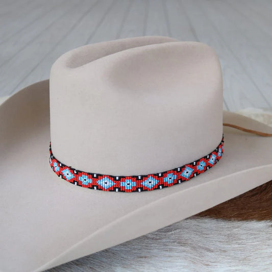 Beaded Hat Band - Red River
