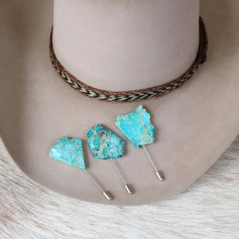 Blue Stone Stick Hat Pin