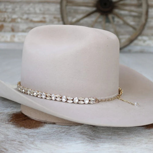 Gold Rhinestone Bling Hat Band - The Kate