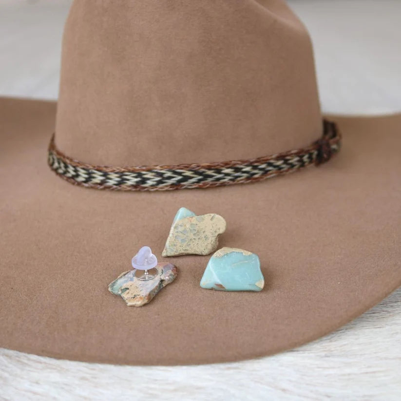 Mint Stone Button Hat Pin