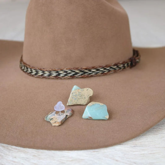 Mint Stone Button Hat Pin