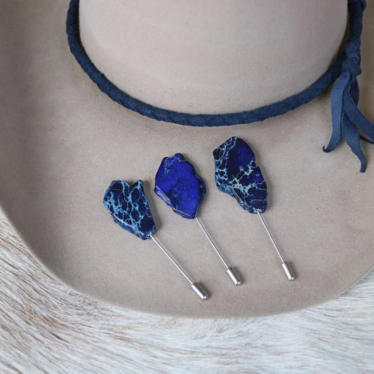 Ocean Blue Stone Stick Hat Pin