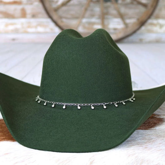 Paperclip Chain Hat Band with Rhinestones - The Lana