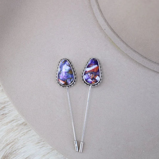 Violet Marble Hat Pin