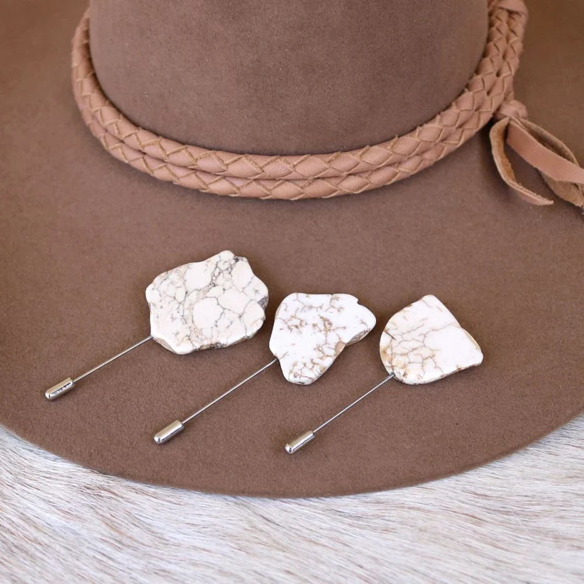 White Stone Hat Pin