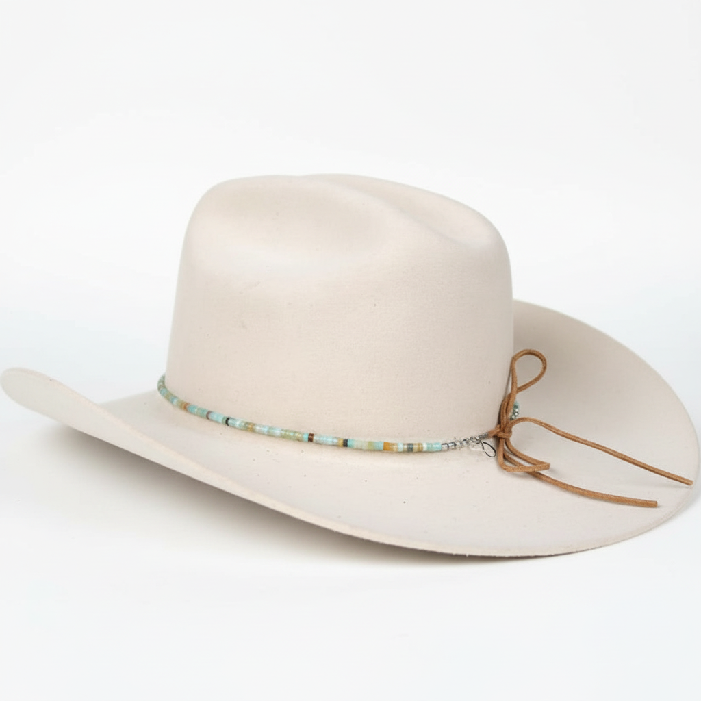 Close-up hat product photo with band detail