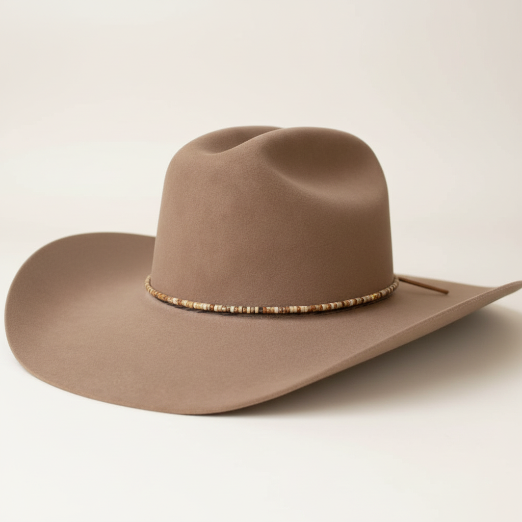 Close-up hat product photo with small stone beads