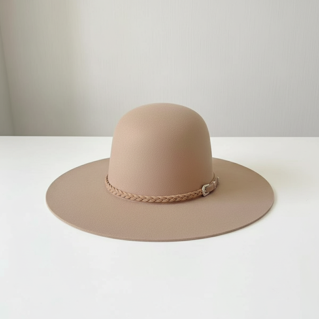 Tan western hat with simple backdrop
